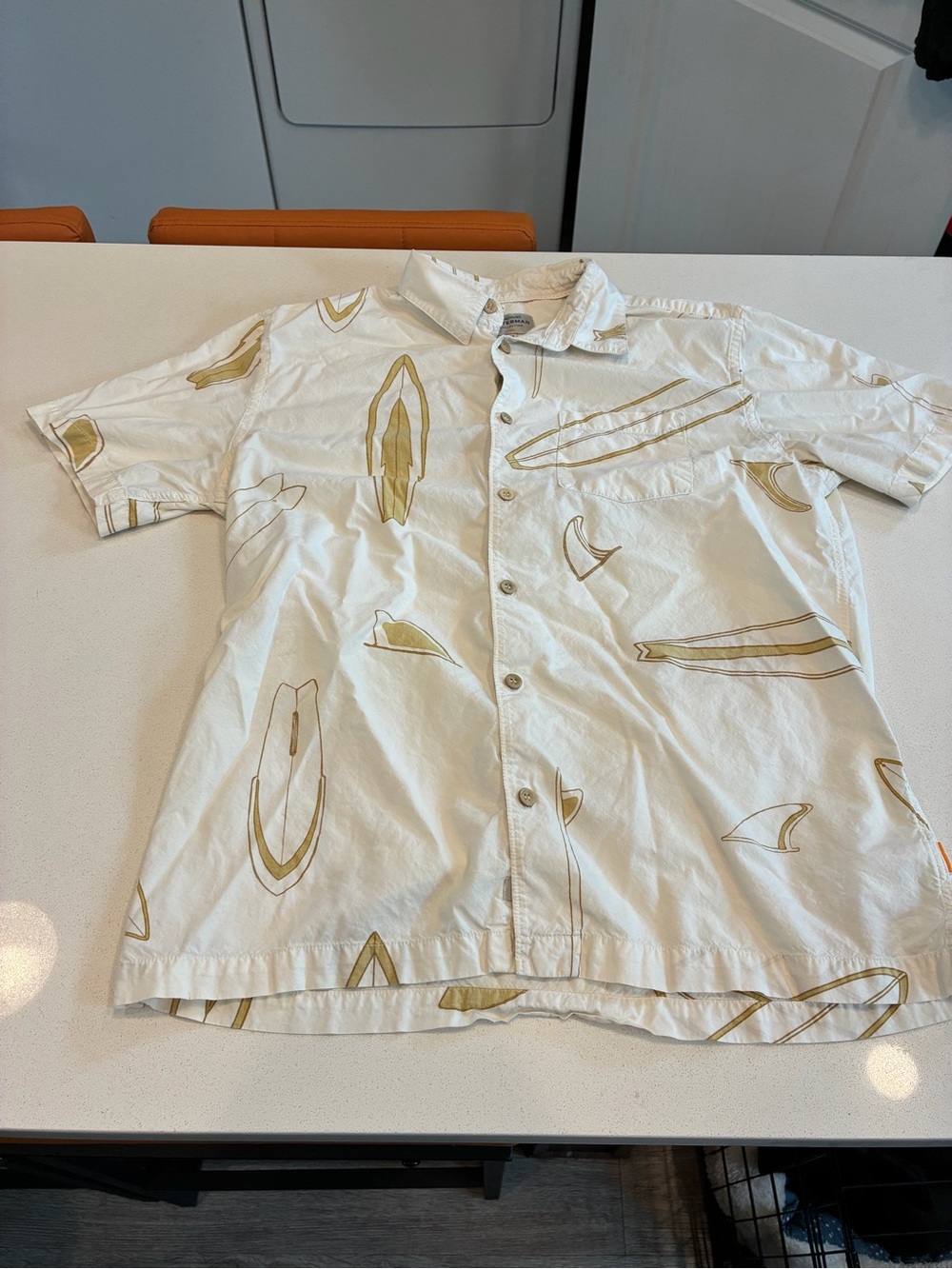 Quiksilver Waterman Collection Surfboard Print Shirt Size M
